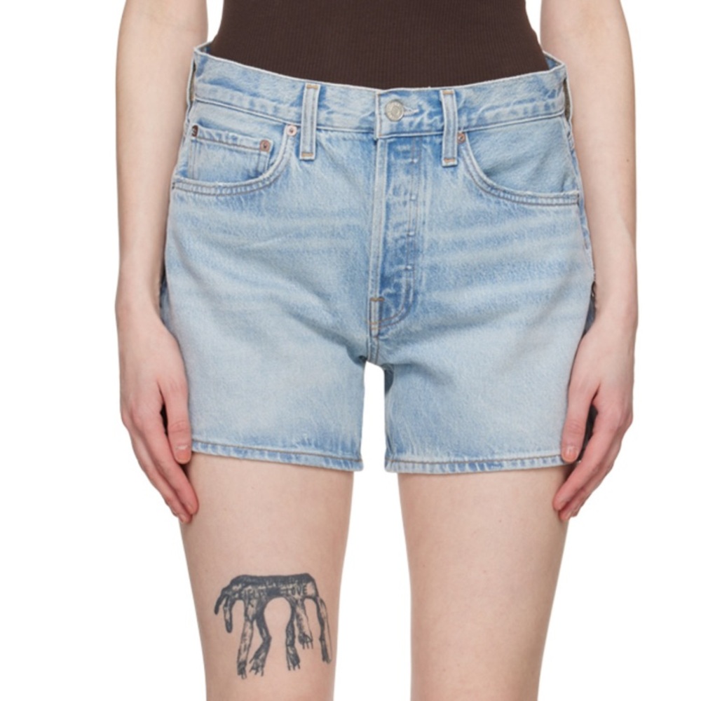 Agolde Light Blue Jean Shorts